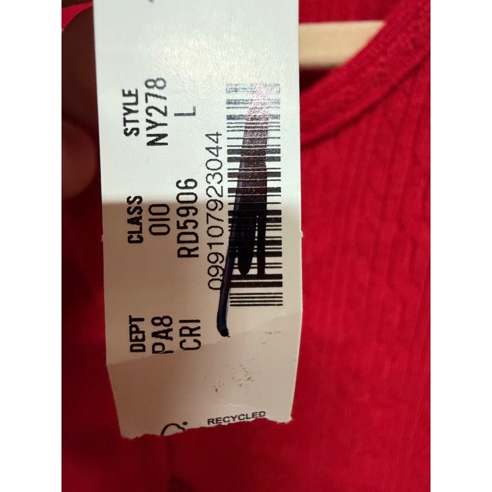 Madewell Pointelle Cutaway Vest Crimson Red Sleeveless Button Front Top L NY278 - Picture 8 of 9